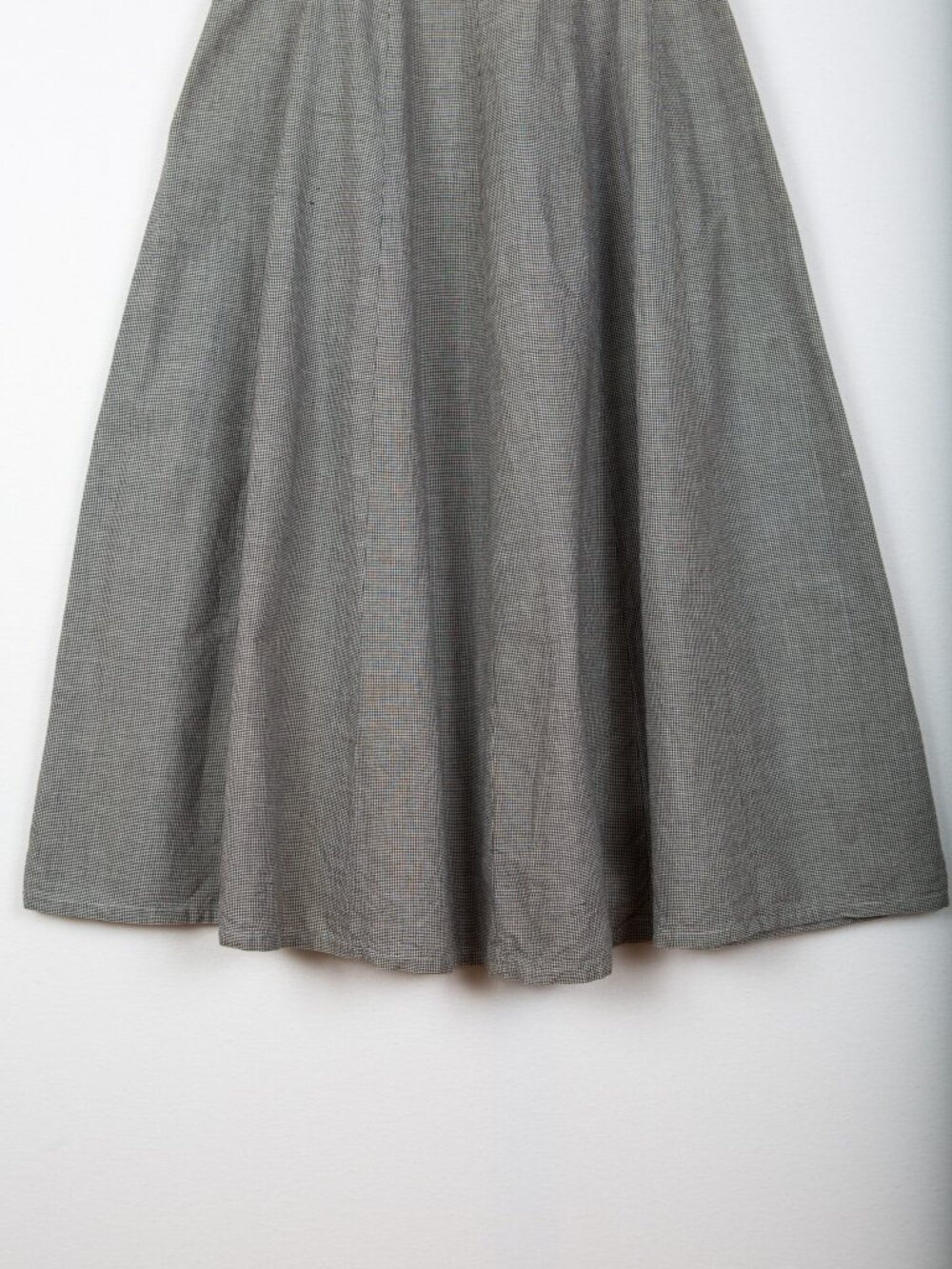 Vintage 90s Tristan et Iseult Houndstooth Cotton Maxi Plaid Skirt Size M - Picture 3 of 9